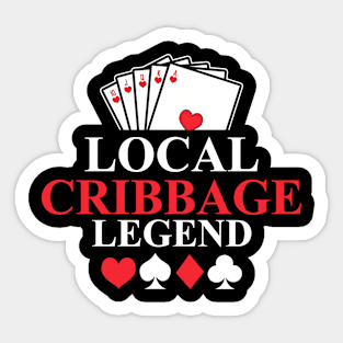 Local Cribbage Legend Card Player Sticker